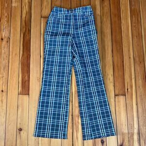 Asos plaid checkered high waist trousers SIZE 2 pants flared leg